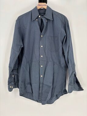 Brooks brothers plaid button down long sleeve shirt small blue